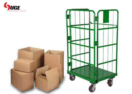 Green Powder Coated cuộn xe đẩy cho kho và kho lạnh